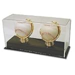 BCW Deluxe Acrylic Double Gold Glove Baseball Display - Acrylic Base - Sports Memoriablia Display Case - Sportscards Collecting Supplies