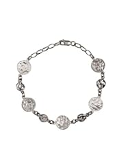 Textured Disc Fashion Bracelet in Sterling Silver