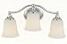Murray Feiss VS10503-CH Three-Light Claridge Collection Vanity Strip, Chrome with White Opal Acid Etch Glass Shades
