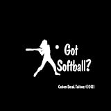 Got Softball? Window Decal Sticker White 5"