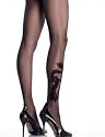9910 Dragon Tatoo Sheer Pantyhose, Black, One Size