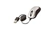Kinamax MS-UES2 Mini High Precision USB 3-Button 3D Optical Scroll Wheel Mouse with Retractable Cable (Black)