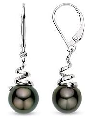 14k White Gold 8-8.5 MM Tahitian Cultured Pearl Earrings