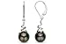 8-9mm Black Tahitian Pearl Earrings in 14k White title=