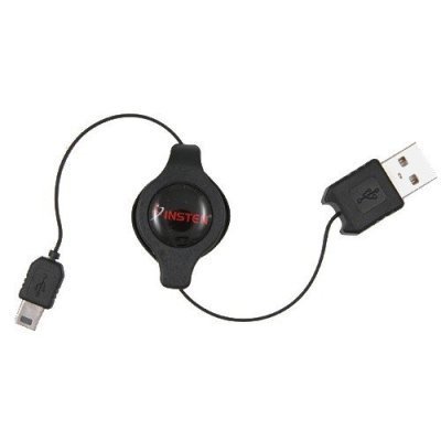 Retractable USB CABLE MINI-B 5-pin for Motorola RAZR Blackberry 8800, 7130v, 8707g and more