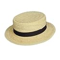 Boater Hat (bargain straw, with black band)