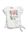 GUESS Tie Front Logo Tee, WHITE (12M)