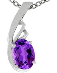 Tommaso Design (tm) Oval Genuine Amethyst Pendant