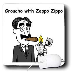Cover image : Rich Diesslins Famous People Places Books Cartoons - Grocho Marx with Zeppo Zippo - Mouse Pads