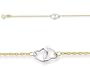 10 Inches 3 Double Hearts Adjustable Ankle Bracelet in 14k Yellow Gold