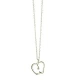 Sterling Silver Apple Charm Necklace. GIFT BOX INCLUDED