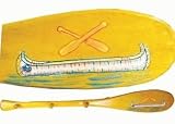 Wall Mounted Keyholder Paddle Replica With Picture Of Canoe And Paddles 18