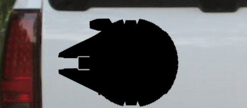  Star Wars Millennium Falcon Car Window Wall Laptop Decal Sticker -- Black 3in X 4in