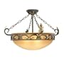 Thomas Lighting M2873-40 Three Light Semi-Flush Mount, Burnished Umber Finish with Aged Burma Glass