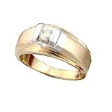 14K Men's .25 CT Suspended Diamond Ring