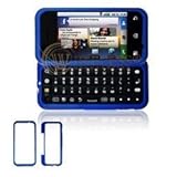 Premium Blue Rubberized Snap-On Cover Hard Case Cell Phone Protector for Mo ....