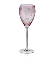 Butterfly Etched Wine Glass