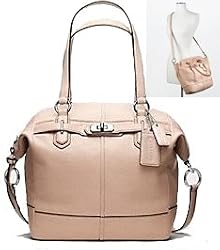 Coach Leather Chelsea Emerson North South Convertible Satchel Bag 17847 Putty