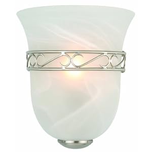 Design House 514588 Marlowe 1-Light Wall Sconce, 9.25-Inch by 8-Inch, Satin Nickel