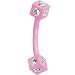 16 Gauge Pink Crystalline Gem Square Eyebrow Ring