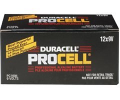 Procell Alkaline Batteries, 12 Batteries per Pack, 9V (DURPC1604) Category: General Batteries