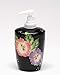 Cosmos Gifts Fine Ceramic Hand Painted Black Pansy Madness Pansy Flowers Design Soap Dispenser, 6-1/2
