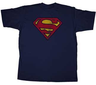  Superman Vintage Logo Mens Blue T-shirt