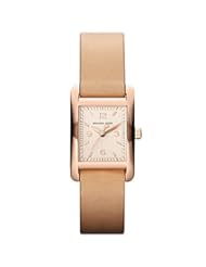 Michael Kors MK2269 Womens Beige Leather Strap Rose Gold Tone Dial Watch