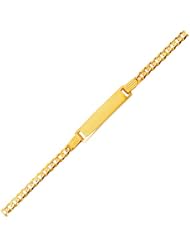 14K Solid Yellow Gold Baby ID Link Curb Bracelet Free Engraving 6"