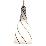Checkolite Coffee Swirl Art Glass Pendant White ~ Lightaccents