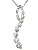 1.00TW Diamond and 14kt White Gold Journey Pendant