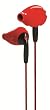 Yurbuds Ironman Inspire+Kevlar Performance Fit with Cloth Cords Sport Earphones, Black/Red-10100