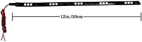 4 Pcs Red 12" (30cm) Flexible LED Strips High Power 5050 15 SMD Light, 12V DC, Waterproof, Cuttable (White)