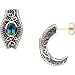 Sterling Silver and 14K Yellow Gold Swiss Blue Topaz Earrings