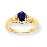 14k .02ct Diamond & Sapphire BirthStone Ring