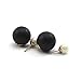 DDU(TM) 1 Pair Black- Charming Double Artificial Bead Earring Ear Ring Ear Stud Decoration