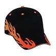 Otto Caps - Flame Pattern Brushed Cotton Twill Sandwich Visor Low Profile Pro Style Caps