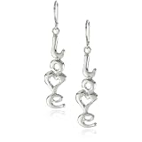 Love Peace And Hope Silver Love Dangle Earring