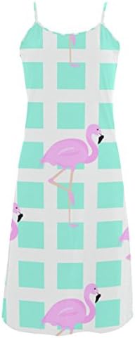 High Quality Flamingo Summer Women's Sleeveless Slip Dress Sundress