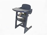 Mahogany Tipp-Topp Highchair with Blue Pad