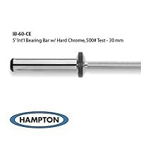 Hampton 5' International Bearing Bar with Hard Chrome - 500 Pound Test - for Olympic Weight Plates