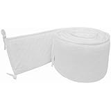 American Baby Company Heavenly Soft Minky Dot Portable and Mini Crib Bumper, White Puff