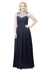 Chiffon Floor Length Sheer Jeweled Bridesmaid Dress/Prom Dress/Wedding Party Dress 