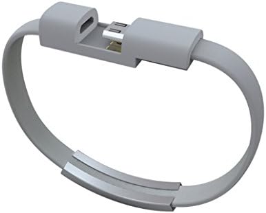 XOOPNET - USB to Micro USB for Android Micro USB Charging Cable Bracelet - Samsung Galaxy S5, S4, S3, S2, Note 4, Note 3, Note 2, Note, Tab 3, 2, Lg G3, G2, Nexus, Motorola, Htc, Tablets, Other micro USB devices (Gray)