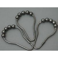 Smokey Grey Roller Ball Shower Curtain Rings - Set of 12 RollerRingsTM