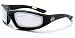 Choppers Mens Biker Padded Motorcycle Goggles Glasses - Several Lens Colors Available! (Black - Mirror Lens)