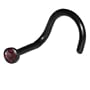 Black BIOPLAST Ruby Austrian Crystal Nose Screw Ring
