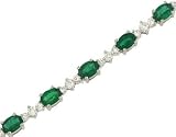 Green Emerald (5.92ct) & Diamond (2.07ct) Bracelet