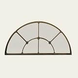 Artistic Half Circle Windowpane Mirror
