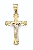 14K 2T Lg Cap End Crucifix Pend - GH16147